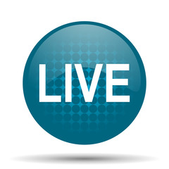 live blue glossy web icon