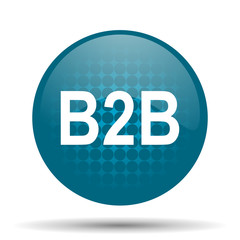 b2b blue glossy web icon