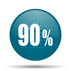 90 percent blue glossy web icon