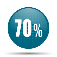70 percent blue glossy web icon