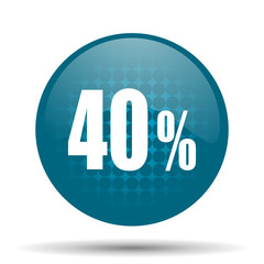 40 percent blue glossy web icon