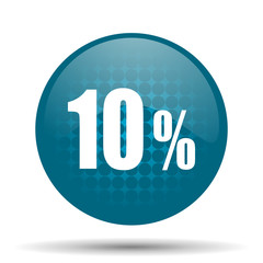 10 percent blue glossy web icon