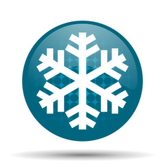 snow blue glossy web icon