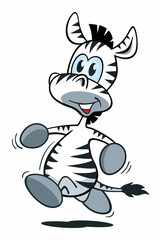 Fototapeta na wymiar Mascot Zebra Running