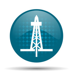 drilling blue glossy web icon