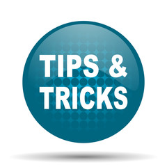 tips tricks blue glossy web icon