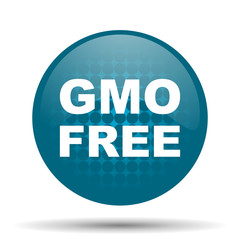 gmo free blue glossy web icon