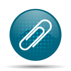 paperclip blue glossy web icon