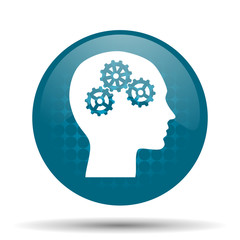 head blue glossy web icon