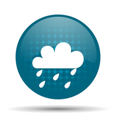 rain blue glossy web icon