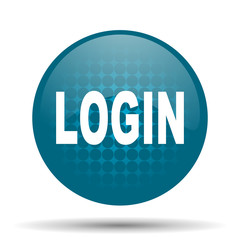 login blue glossy web icon