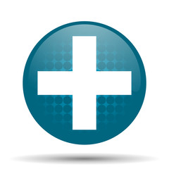 Obraz premium plus blue glossy web icon