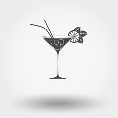 Cocktail with lime and mint.