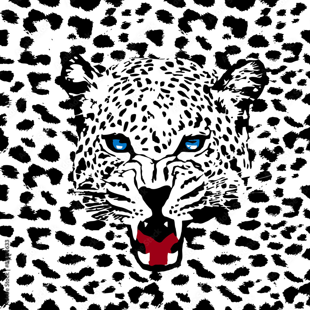 Poster leopard pattern vector