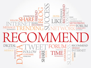 Recommend word cloud, business concept
