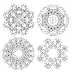 Set of round ornaments. Vector mandalas