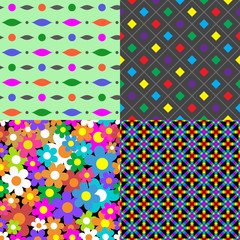 Seamless patterns. Set 8. Abstract colorful.