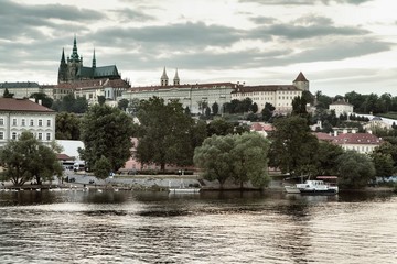 Fototapeta premium Summer panorama of Prague, Czech Republic