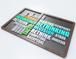 Rethinking,tactic 3d word concept