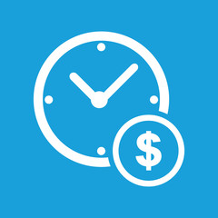 Clock money white icon