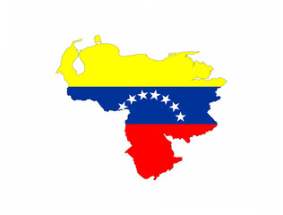Obraz premium venezuela flag map