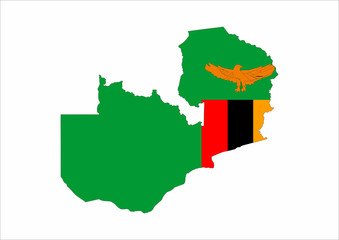 Fototapeta premium zambia flag map