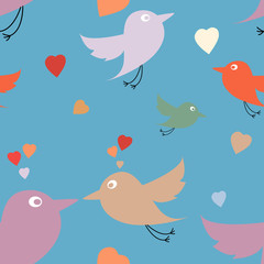 vector pattern with birds