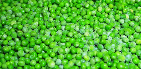 Close up of fresh green broad beans