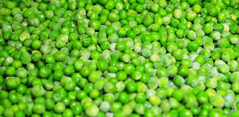 Close up of fresh green broad beans