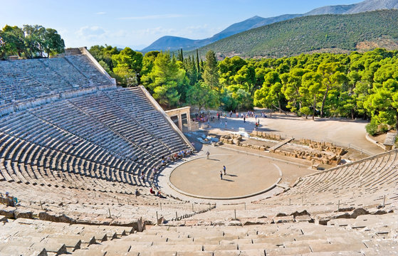 Fototapeta The ruins of antique Theatre in Epidaurus, Greece