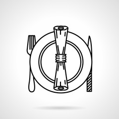 Table set black line vector icon