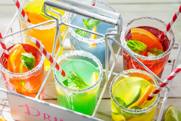 Tasty lemonade with citrus fruits