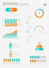 Set elements of infographics. Can be used for work flow layout,presentation, diagram, graph, timeline, chart, business step options. Vector illustration EPS10