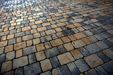 Stone sidewalk angle shot