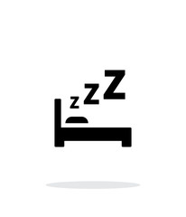 Sleeping in bed simple icon on white background.