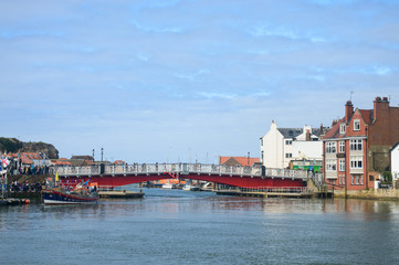 Fototapeta na wymiar Whitby Harbour swing bridge