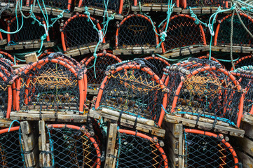 Obraz premium Stack of lobster pots Whitby