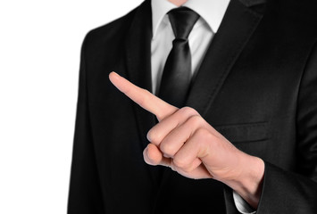 Business man point something