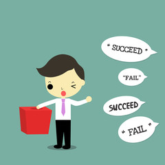 businessman take a chance for success