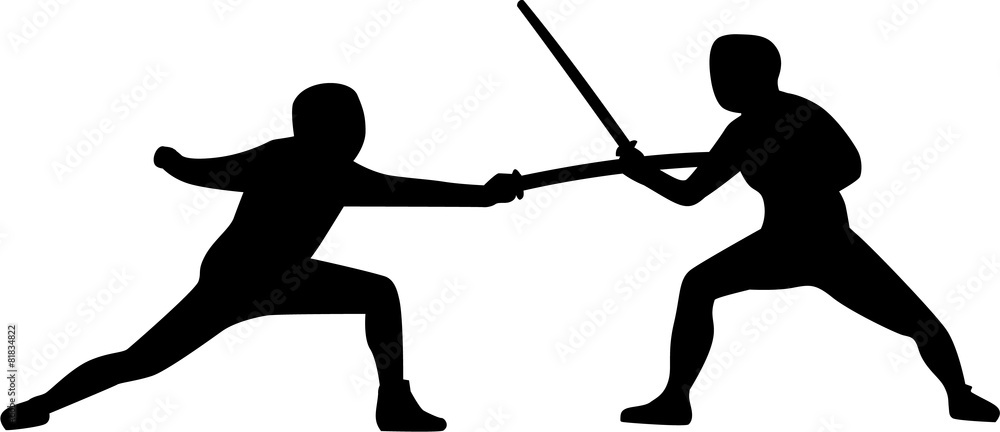 Poster Two Fencers fighting