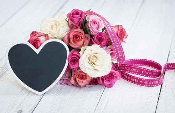 Herz Karte Blumenstrauss