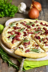 Tarte flambee.