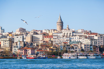 Stadtansicht von Istanbul mit Galataturm