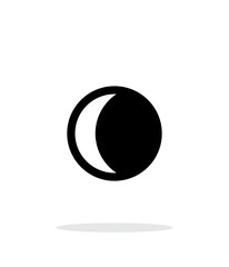 Waning crescent moon simple icon on white background.