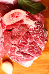 raw meat with spices