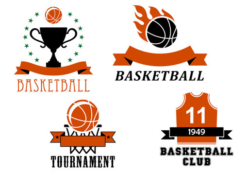 Basketball club and tournament emblem templates