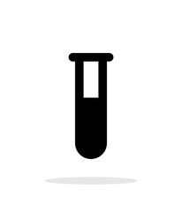 Full test tube simple icon on white background.