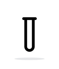 Empty test tube simple icon on white background.