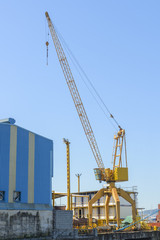 Fototapeta na wymiar port crane on a sky background