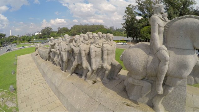 Bandeiras Monument in Ibirapuera Park, Sao Paulo, Brazil